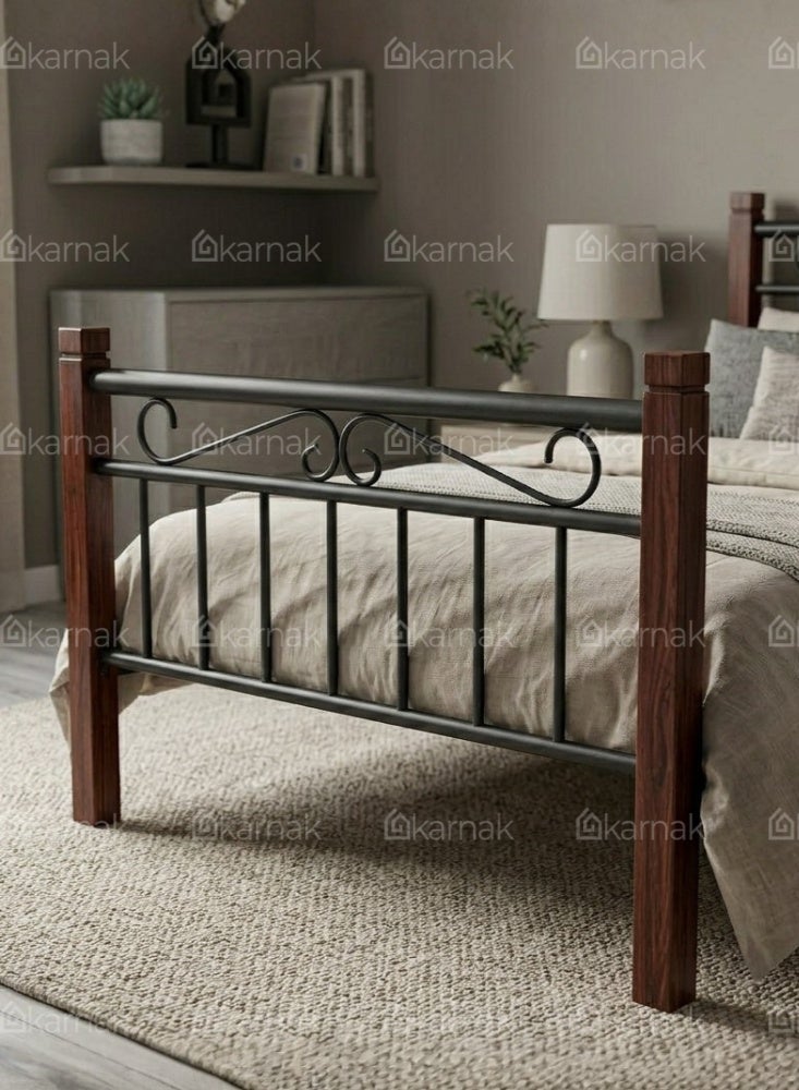 كرنك سرير مفرد كارناك نيدراه 90×190 سم بإطار معدني متين تصميم عصري لغرف النوم - Image 4