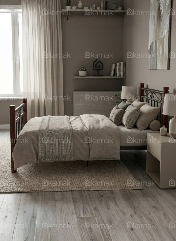 كرنك سرير مفرد كارناك نيدراه 90×190 سم بإطار معدني متين تصميم عصري لغرف النوم - Image 3