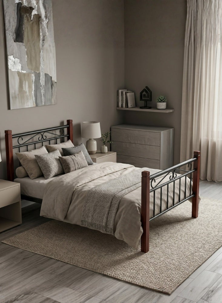 كرنك سرير مفرد كارناك نيدراه 90×190 سم بإطار معدني متين تصميم عصري لغرف النوم - Image 1
