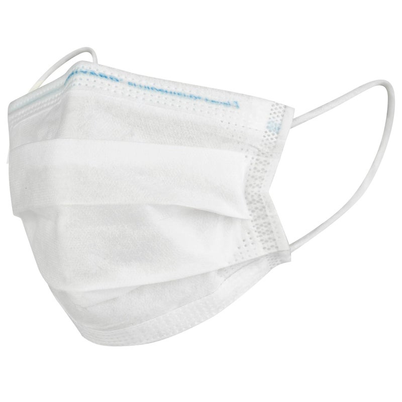 HALYARD قناع إجراء قابل للتصرف HALYARD FLUIDSHIELD 1 خالي من الضباب، مع بطانة SO SOFT وحلقات أذن SO SOFT، تصميم مطوي، أبيض، 41802 (علبة من 50)  - Image 1
