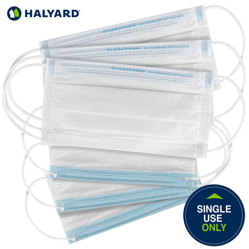 HALYARD قناع إجراء قابل للتصرف HALYARD FLUIDSHIELD 1 خالي من الضباب، مع بطانة SO SOFT وحلقات أذن SO SOFT، تصميم مطوي، أبيض، 41802 (علبة من 50)  - Image 5