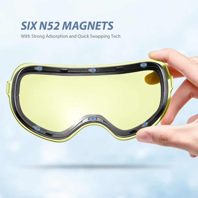 VANRORA X-Mag Ski Goggles Replacement Lens, Extra Snowboard Goggles Lens, Anti-Fog & 100% UV Protection - Image 3
