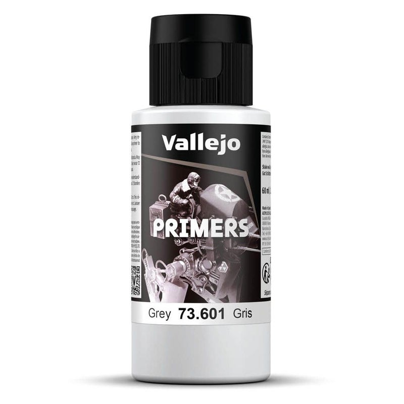 Vallejo - Surface Primer Color | Grey Acrylic Primer 60 ml (2.02 fl.oz.) | Matte Finish and Fast Drying | Perfect for Airbrushing and Great Adhesion to Figurines and Scale Models - Image 1