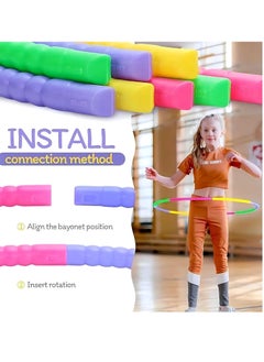 MAGIC VAULT Kids Exercise Hula Hoops, Detachable Adjustable Size Weight Kids Colorful Hoops Ring - Snap Together Detachable Adjustable Weight Size Plastic Hoops - Kids Hula Rings for Sports Playing- 79cm  - Image 2