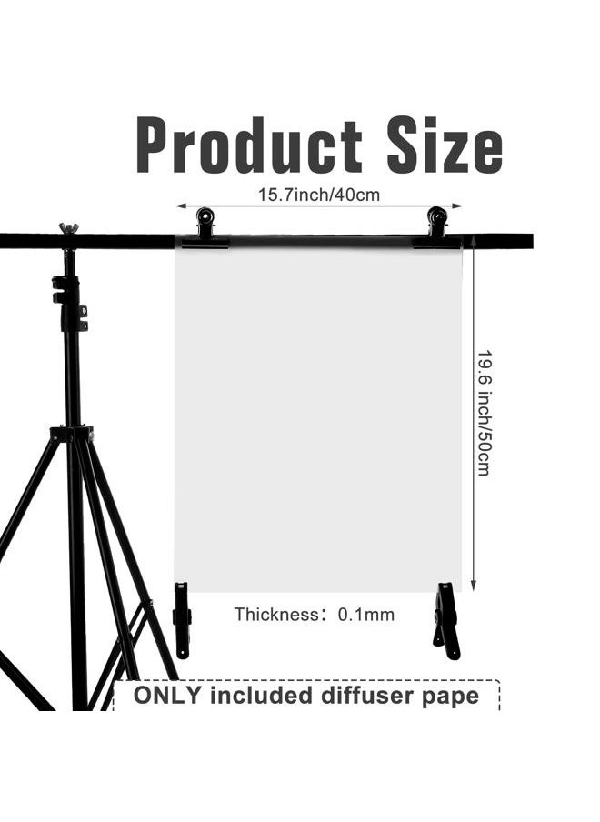 10 Pack 15.7 x 19.6 Inches Diffusion Film Filter Sheet, Lighting Gel Diffuser Roll Photography Video, Light Diffuser, White Diffusion Paper Sheet Roll for Photo Studio Product Portrait Photography