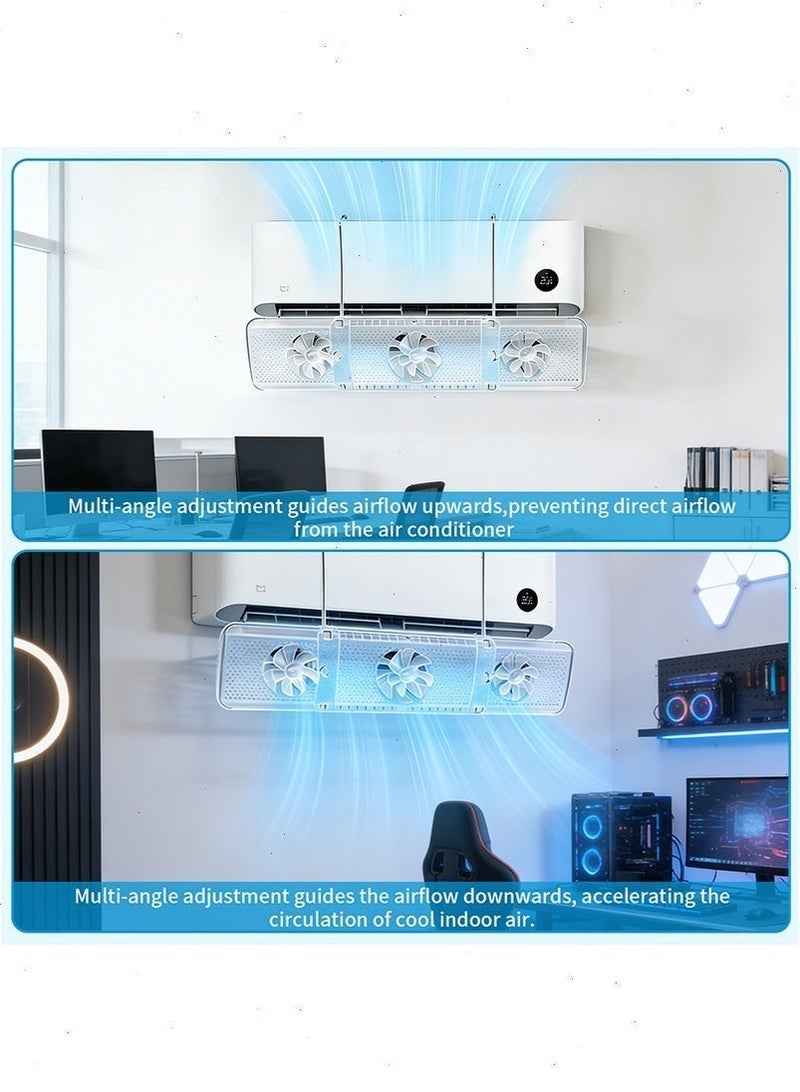 Yoawllty AC Air Deflector, Split Ac Adjustable Flow Deflector, Anti-Direct Blowing Retractable Baffle for Home, Office - Image 2