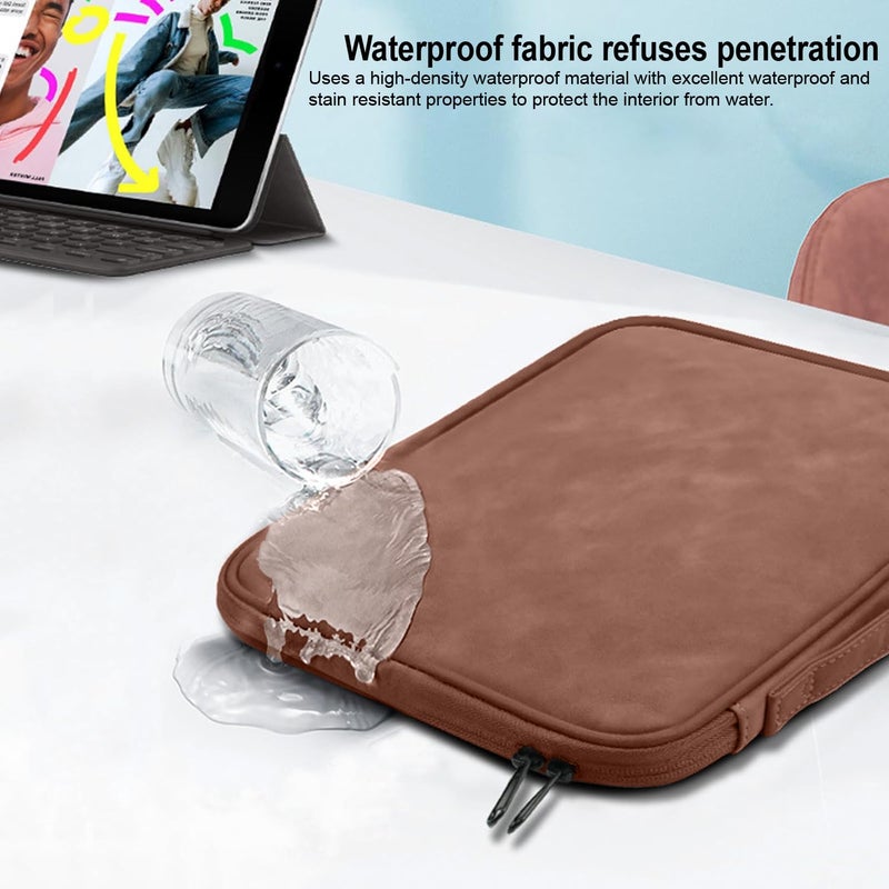 Moca حافظة جهاز لوحي مقاس 9.7 بوصة آيباد / 10.9 بوصة آيباد الجديد / 11 بوصة آيباد برو / 10.2 بوصة آيباد / 10.9 بوصة آيباد إير، حقيبة واقية لجالاكسي تاب A8 مقاس 10.5 بوصة، تناسب لوحة المفاتيح الذكية من آبل، سوداء (بنية) - Image 3