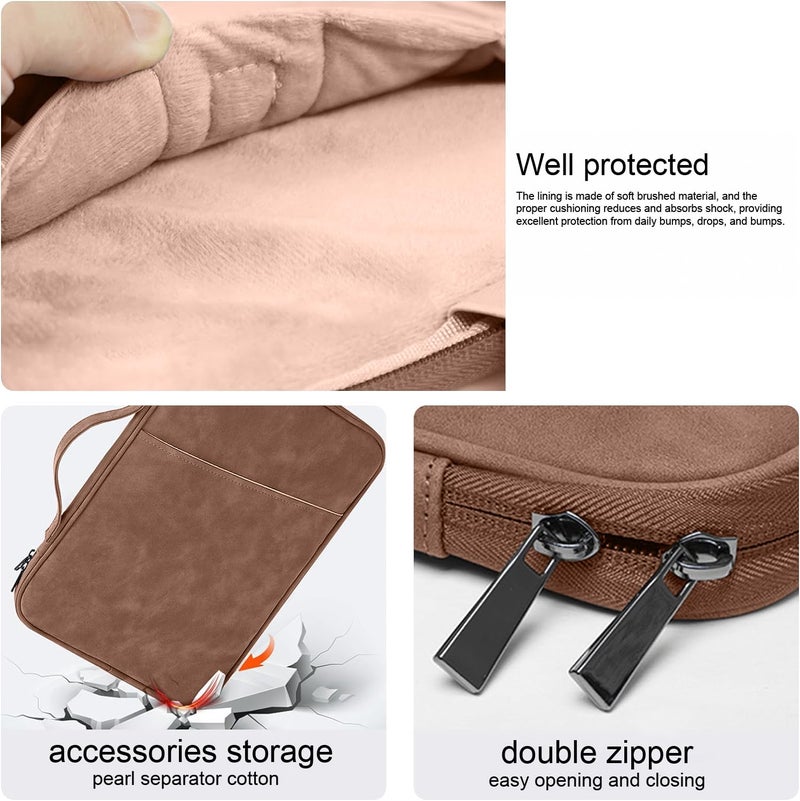 Moca حافظة جهاز لوحي مقاس 9.7 بوصة آيباد / 10.9 بوصة آيباد الجديد / 11 بوصة آيباد برو / 10.2 بوصة آيباد / 10.9 بوصة آيباد إير، حقيبة واقية لجالاكسي تاب A8 مقاس 10.5 بوصة، تناسب لوحة المفاتيح الذكية من آبل، سوداء (بنية) - Image 4