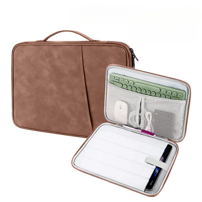 Moca حافظة جهاز لوحي مقاس 9.7 بوصة آيباد / 10.9 بوصة آيباد الجديد / 11 بوصة آيباد برو / 10.2 بوصة آيباد / 10.9 بوصة آيباد إير، حقيبة واقية لجالاكسي تاب A8 مقاس 10.5 بوصة، تناسب لوحة المفاتيح الذكية من آبل، سوداء (بنية) - Image 5