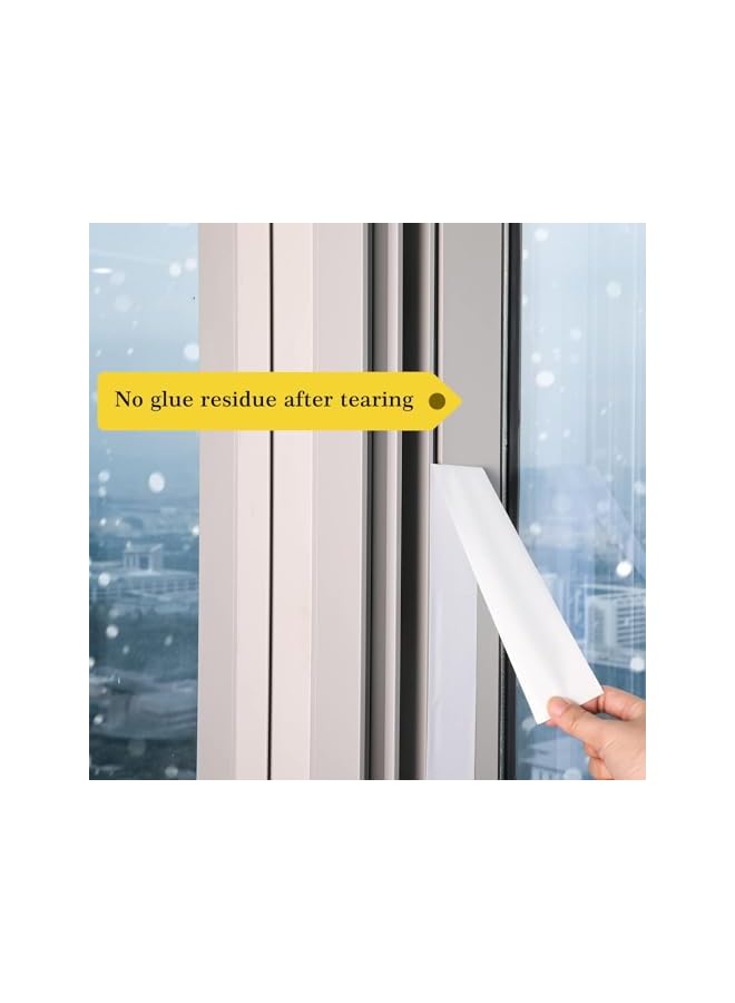 PROMASS Window Weather Sealing Tape, White Window Insulation Tape, 5cm Wide X 20m Long, Cold Window Sealing Tape, Plastic Window Shrink Film Tape. - Image 2