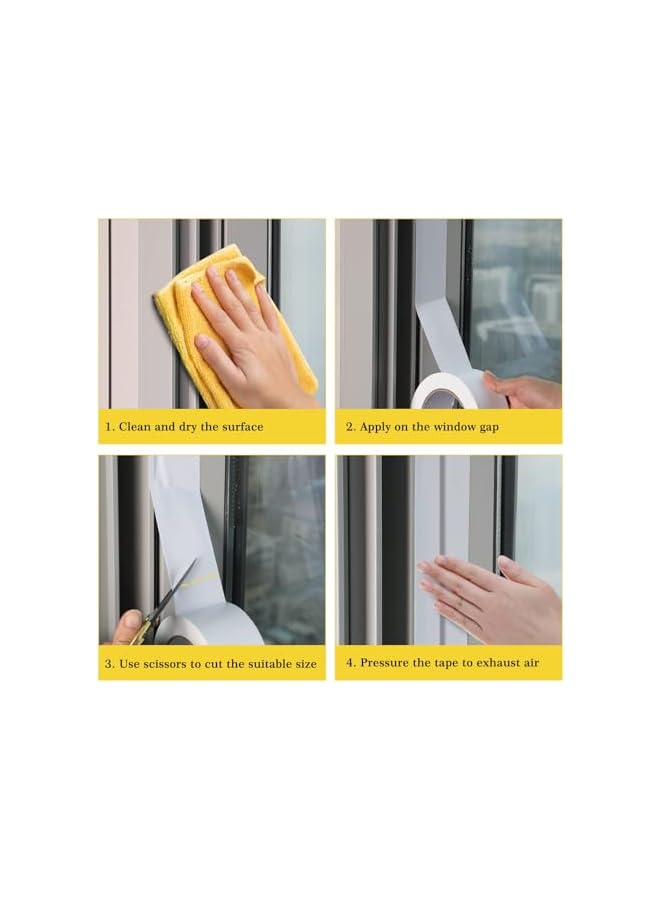 PROMASS Window Weather Sealing Tape, White Window Insulation Tape, 5cm Wide X 20m Long, Cold Window Sealing Tape, Plastic Window Shrink Film Tape. - Image 5