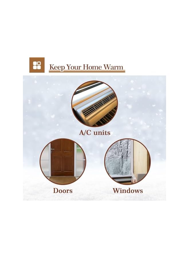 PROMASS Window Weather Sealing Tape, White Window Insulation Tape, 5cm Wide X 20m Long, Cold Window Sealing Tape, Plastic Window Shrink Film Tape. - Image 4