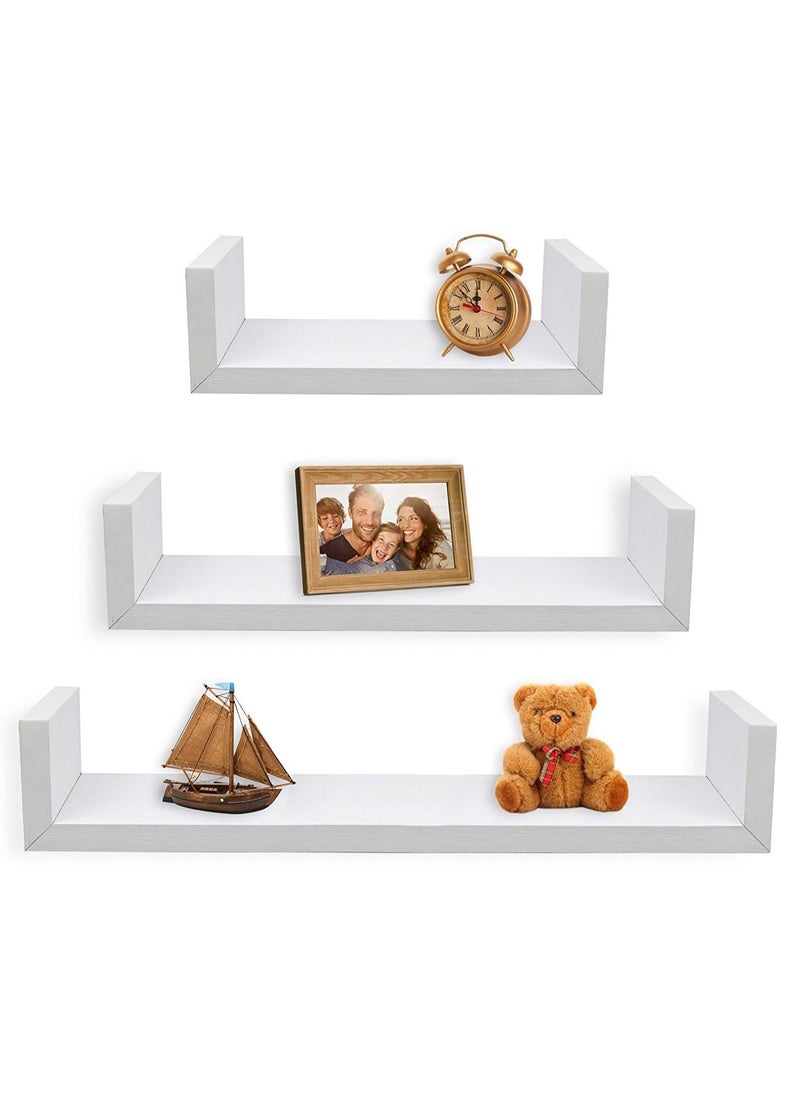 3-Piece Wall Mounted Floating Shelves - White