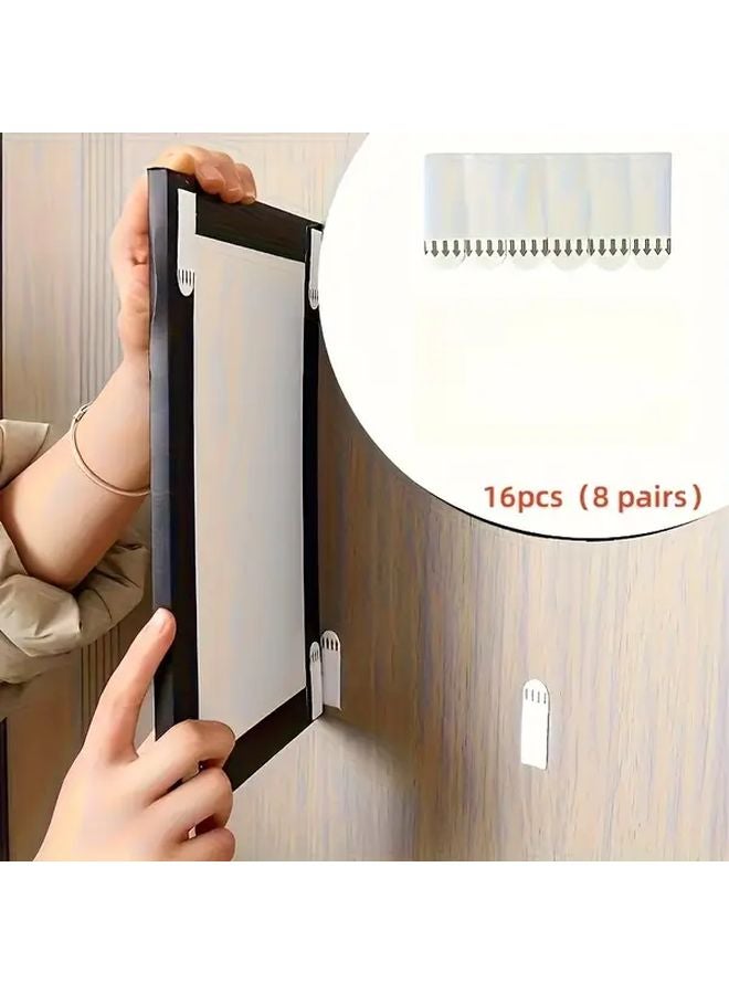 16pcs No Trace Frame Hanging Strips Polyamide for Framed Pictures and Posters - Image 1