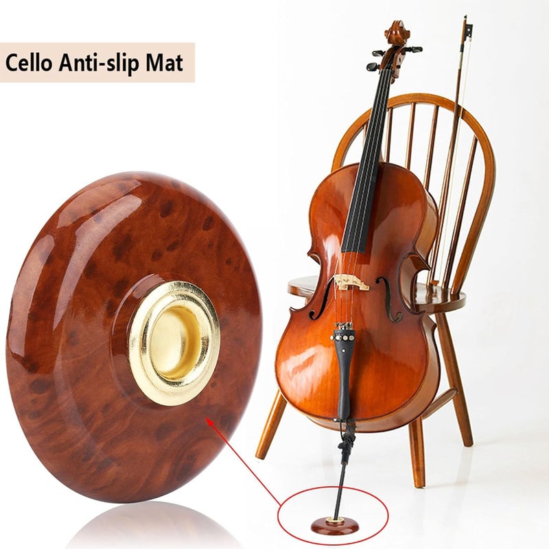 Cello Endpin Holder, Plastic Metal Floor Protector Mat for Cello, Instrument Accessory (Brown) - Image 3