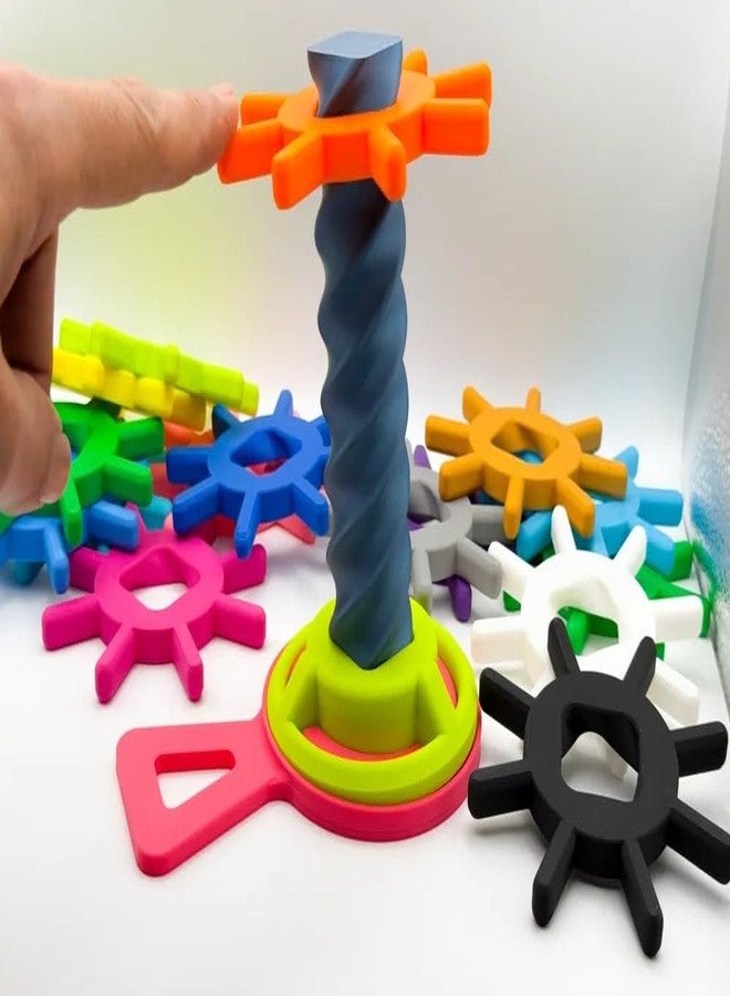 3D Craft 3D Printed Spiral Stacking Sensory Toy, Colourful Tower Building Game, STEM Learning Educational Desk Toy for Kids - Image 2
