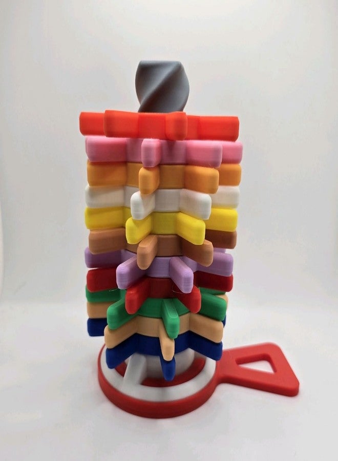 3D Craft 3D Printed Spiral Stacking Sensory Toy, Colourful Tower Building Game, STEM Learning Educational Desk Toy for Kids - Image 1