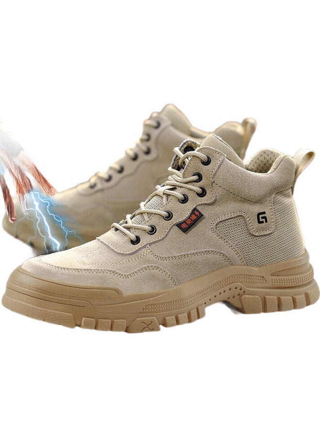 Jingtu أحذية أمان للرجال، عالية الساق، معزولة 10Kv، كهربائي، مضادة للكسر، مضادة للثقب، أحذية أمان وظيفية E3087-J 41 - Image 1