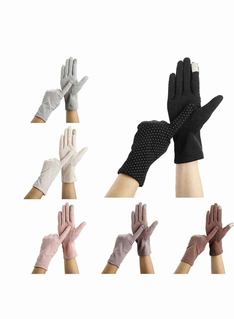 KASTWAVE Summer Lady Cycling Anti-Skid Sun Protection Lace Gloves, Women's Thin Cotton Sunscreen Gloves for Driving Spring and Autumn - Image 3