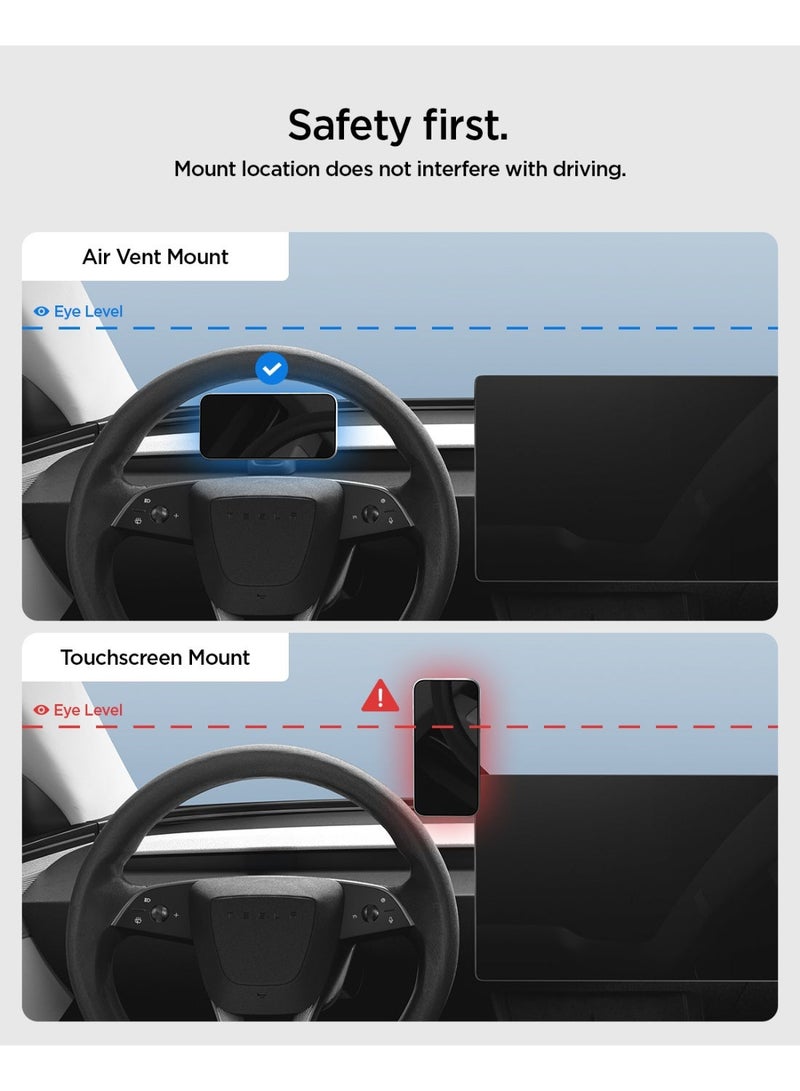 Spigen Tesla Air Vent Magsafe Mount for Tesla Model Y Juniper (2026/25) and Model 3 Highland (2026/25/24) Magnetic Phone Mount [Upgraded Magnets & Optimized for FSD] - Image 5