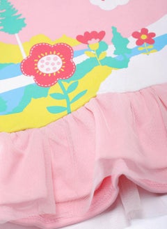Nautinati Nautinati Girls' Nature Print Round Neck Full Sleeve Frock  - Image 4