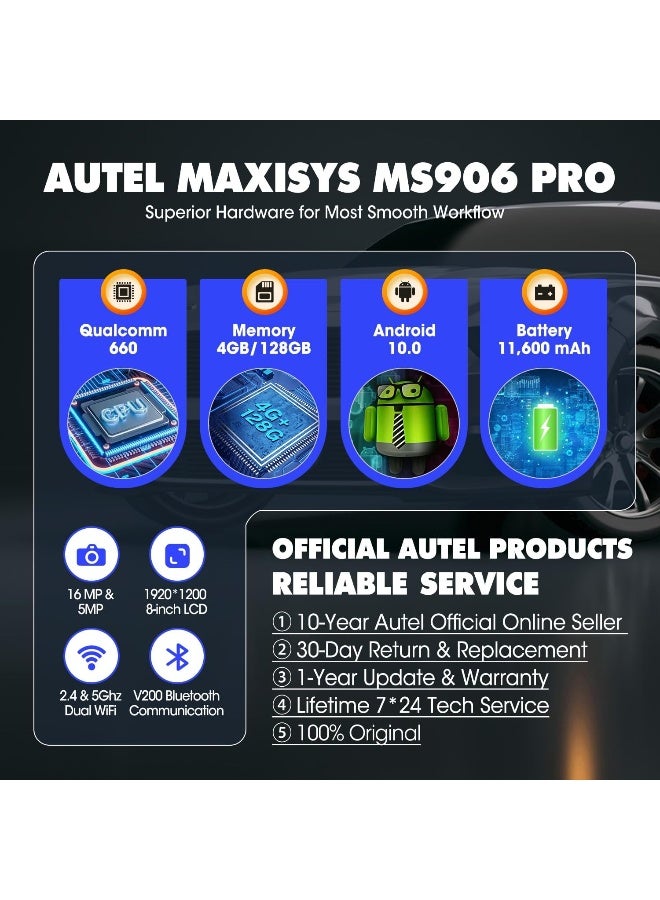 Autel Autel MaxiSys MS906MAX 2025, Way Better Than MS906 Pro, Autel Scanner, Top Scan Tool, Bidirectional Diagnostic Tool, Upgrade of MK900, MP900BT, MS906BT, MK908, 3000+Active Test, All System Diagnosis  - Image 5