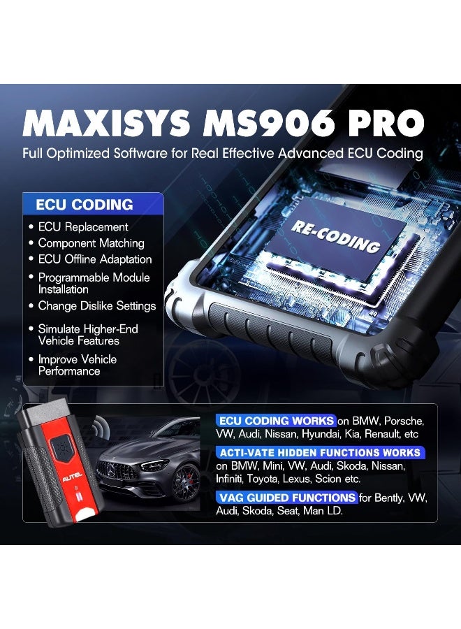 Autel Autel MaxiSys MS906MAX 2025, Way Better Than MS906 Pro, Autel Scanner, Top Scan Tool, Bidirectional Diagnostic Tool, Upgrade of MK900, MP900BT, MS906BT, MK908, 3000+Active Test, All System Diagnosis  - Image 3