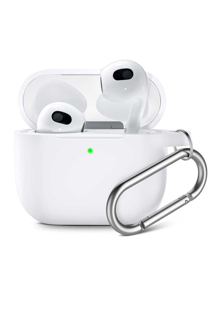 AirPods3 Generation Case Cover, Protective Silicone Skin Accessories with Keychain for Women Men for Apple AirPods3 Front LED Visible