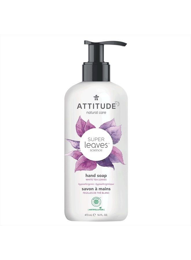 Attitude Liquid Hand Soap, EWG Verified, Plant- and Mineral-Based Ingredients, Vegan and Cruelty-free Personal Care Products, White Tea Leaves, 473 mL
