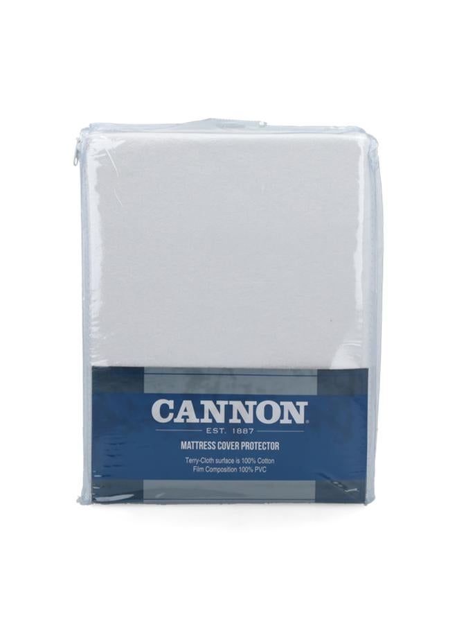 Cannon Polycotton And Non-Woven Fabric Solid King Mattress Protector White - Image 1