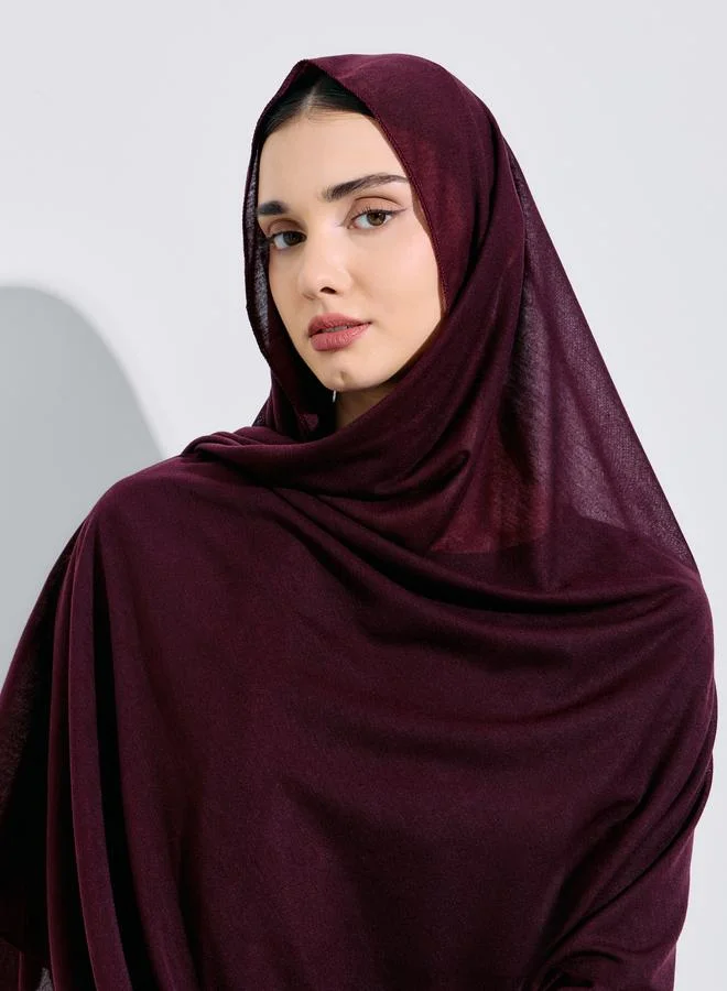 Amirah Burgundy Solid Hijab 80x180 cm