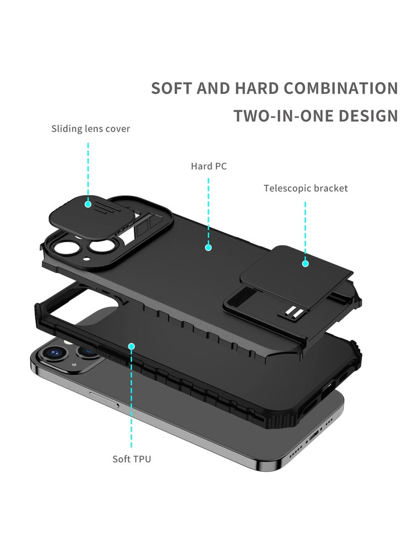 Case Cover For Apple iPhone 13 Mobile Phone, Innovative Telescopic Bracket, Sliding Protection Camera Window, Bumper Shockproof Phone Back Cover  - Image 4