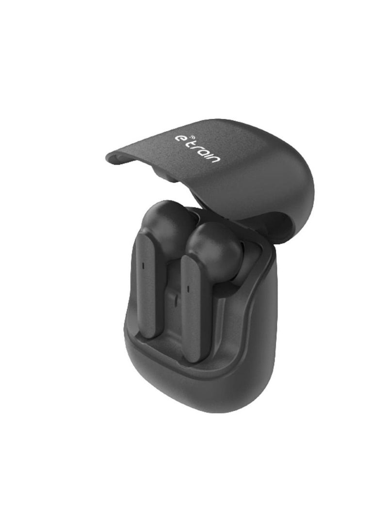 E-train HP611 VIBES Wireless Earbuds with Charging Case - Black - Image 2