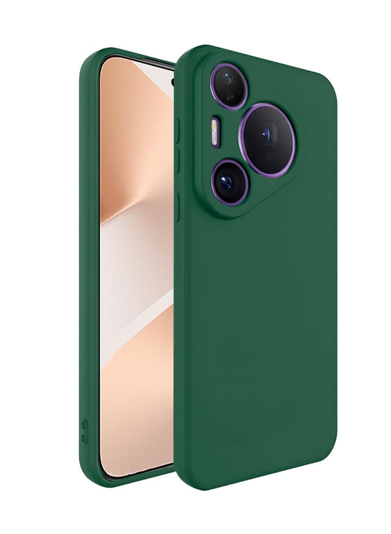 Wtech Huawei Pura 80 Pro 5G 2025 Soft Liquid Silicone Case Cover (MCRPSN) - Dark Green - Image 1