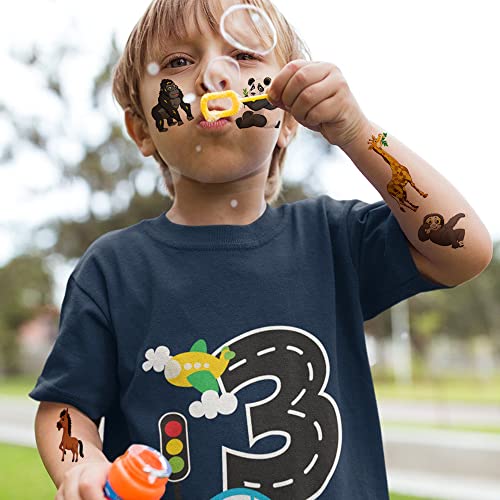 Hohamn Glitter Animal Temporary Tattoos for Kids - 50 Styles Zoo Jungle Animal Fake Tattoos for Boys Girls Birthday Party Supplies, Baby Shower - Image 5