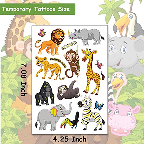 Hohamn Glitter Animal Temporary Tattoos for Kids - 50 Styles Zoo Jungle Animal Fake Tattoos for Boys Girls Birthday Party Supplies, Baby Shower - Image 3