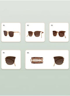 STAUD Foldable Sunglasses With Bag Women and Men, Square Folding Easy Carry Foldable Shades UV400 Protection Lens, Sun Protection Sunglasses Suitable for Summer Outdoor Beach Travel Camping, Brown  - Image 3