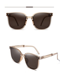 STAUD Foldable Sunglasses With Bag Women and Men, Square Folding Easy Carry Foldable Shades UV400 Protection Lens, Sun Protection Sunglasses Suitable for Summer Outdoor Beach Travel Camping, Brown  - Image 2