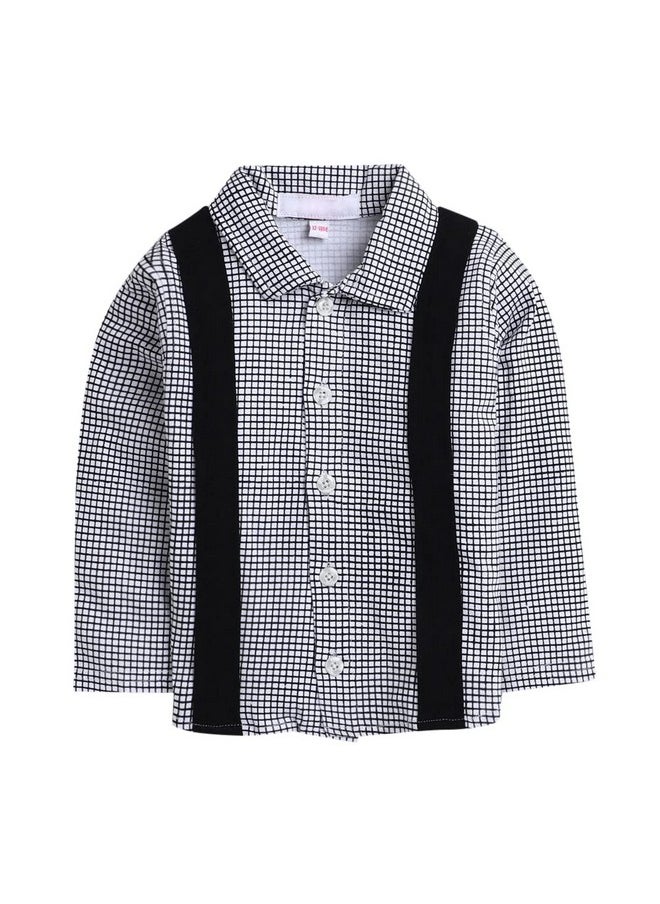 Hopscotch - Hopscotch Boys Check Print ShirtPant Set with Bow in Black Color for Ages 12-18 Months - Image 1
