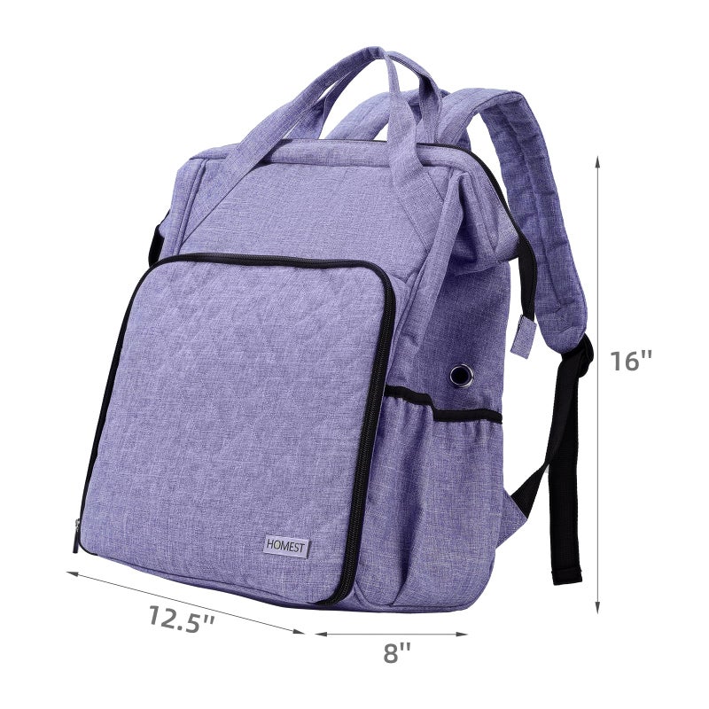 HOMEST Crochet Bag Organizer, Large Capacity Yarn Storage, Knitting Bag for Carrying Projects, Crocheting Hooks, Suppliers, Needles and Accessories, Purple - Image 5
