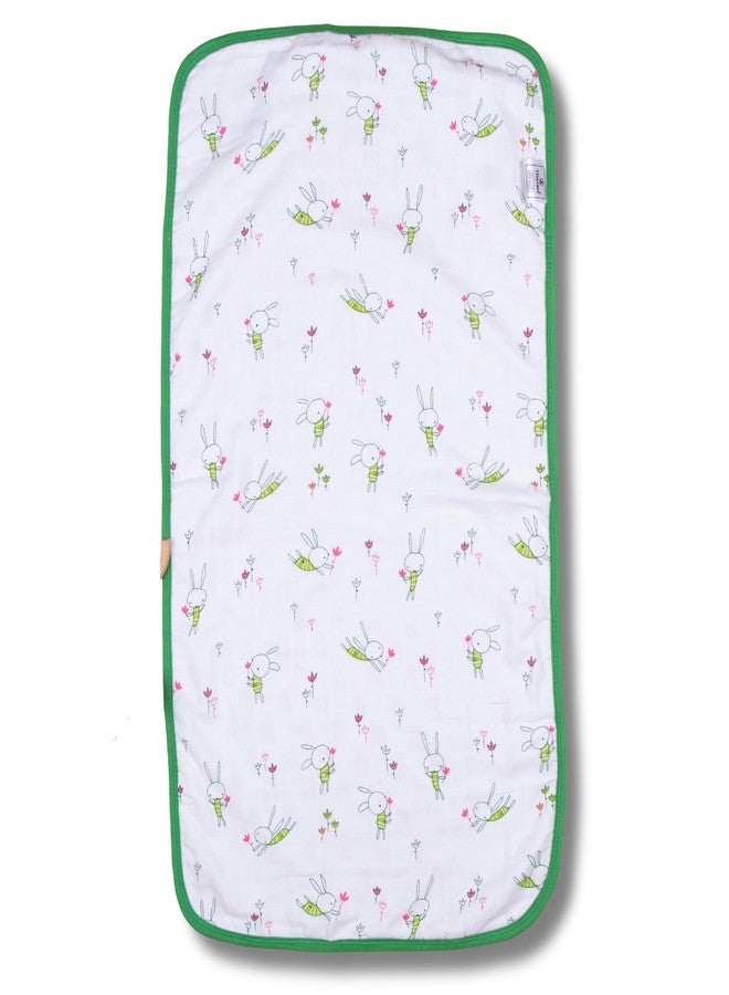 Tinycare Cotton Bath Towel for New Born Baby, Extra Soft Muslin Fabric Printed Towel for Kids/Toddler/Infants 33 x 19cm, Quick Absorbent, Reusable Bathing Towel (Green- Pack of 1) 0-12 Months - Image 1