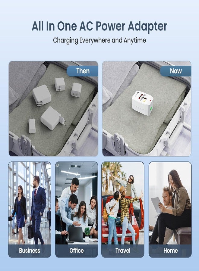 Portronics Juicemate Go Universal Travel Adapter with 6A AC Socket Output,Universal AC Socket, All in One International Travel Fast Charging Adapter,Suitable for 180+ Countries US,UK,EU,AUS,Etc(White) - Image 5
