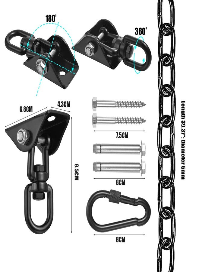 YOSE Hammock Hanging Kit with Swing Chain, 1100lbs Capacity Hanging Hooks Heavy Duty 360° Swivel for Yoga,Tree, Chair, Indoor & Outdoor Gym（Includes a 39.37" Chain） - Image 2