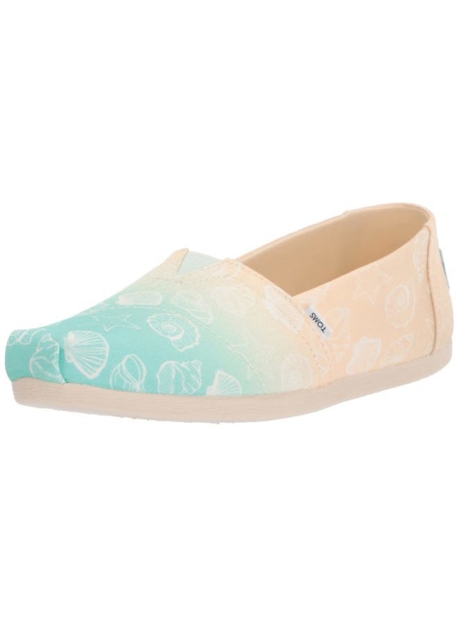 TOMS حذاء نسائي مسطح من ألبارغاتا بطبعة، أومبري قشرة البحر متعددة الألوان، 36 EU - Image 1