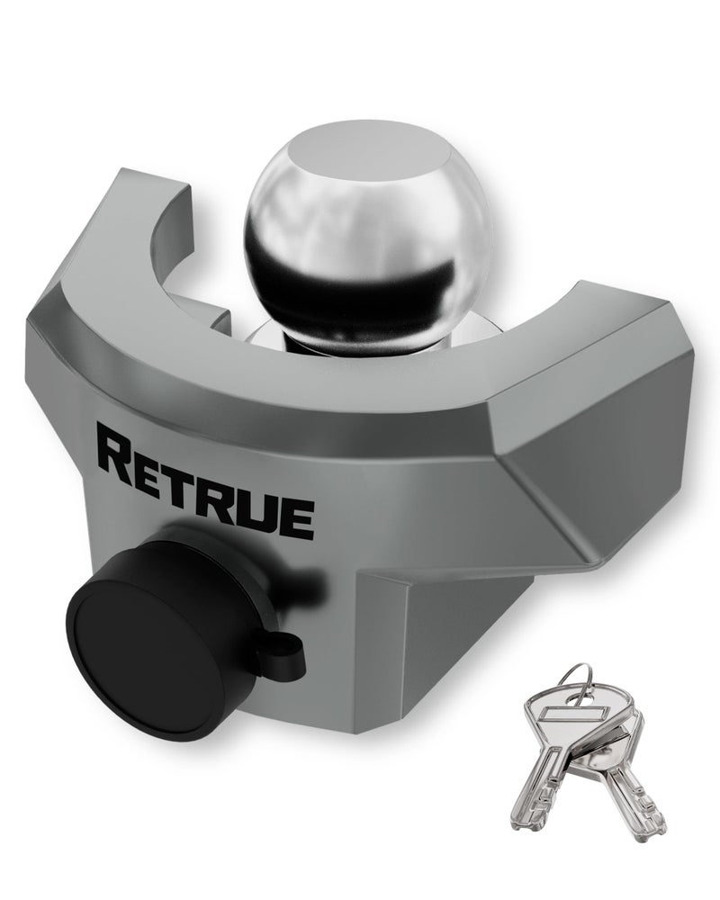 RETRUE Heavy Duty Trailer Lock for 2 5/16" Ball Coupler with Flange, Anti-Theft and Top Tier Security, Gray - Image 1