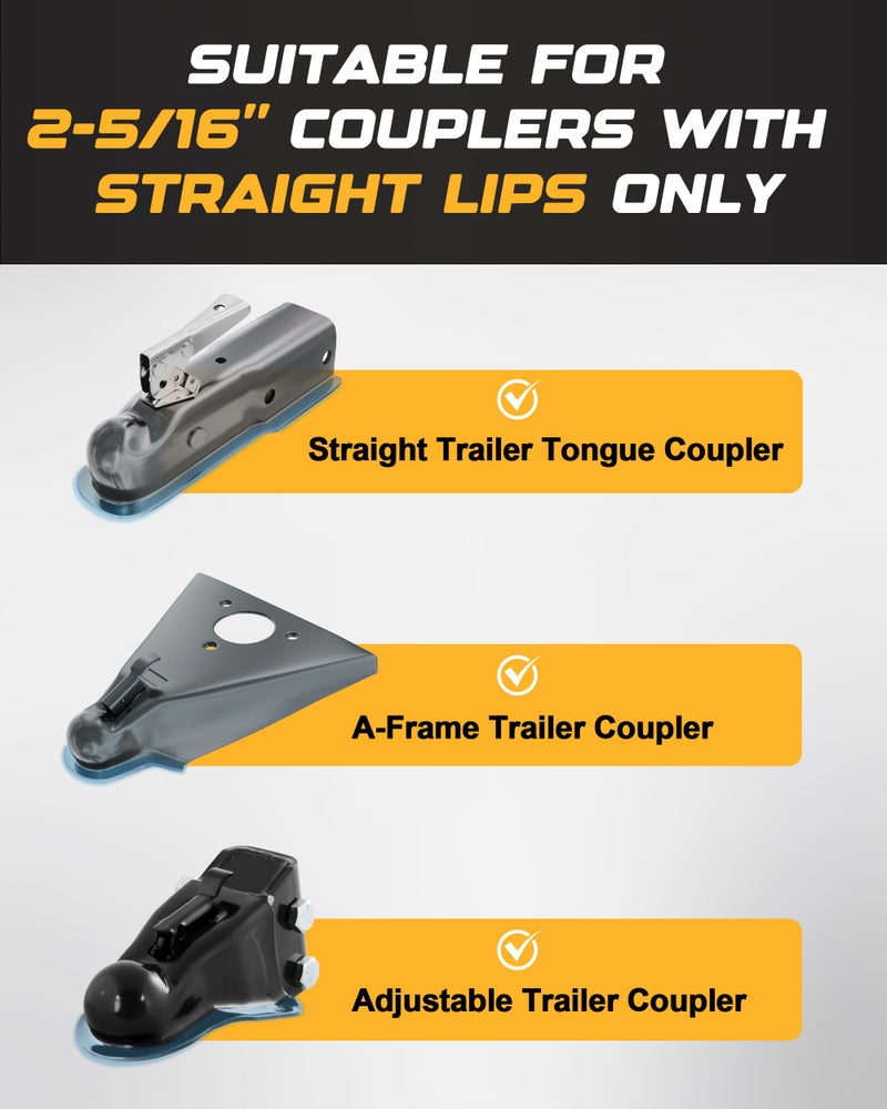 RETRUE Heavy Duty Trailer Lock for 2 5/16" Ball Coupler with Flange, Anti-Theft and Top Tier Security, Gray - Image 2