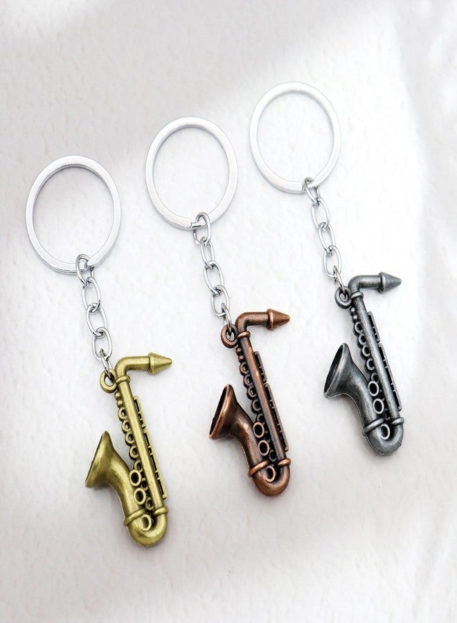 Elechobby Mini Saxophone Keychain 3 Color Metal Key Ring Musical Instrument Gift for Music Lovers (Brass01) - Image 5