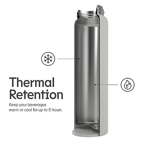 RHINOSHIELD AquaStand Magnetic Bottle 23 oz | Round Mouth Stainless Steel Insulated Water Bottle, Sport Bottle with MagSafe Compatible Handle, Tripod with Adjustable Angles, Leak Proof - Classic White - Image 4