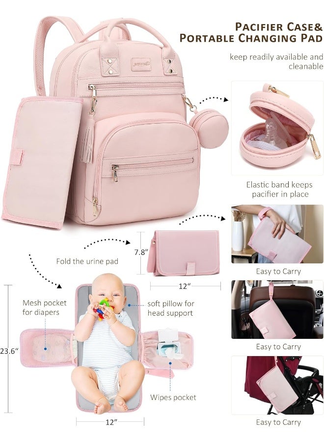 Vegan Leather Diaper Bag Backpack - Image 4