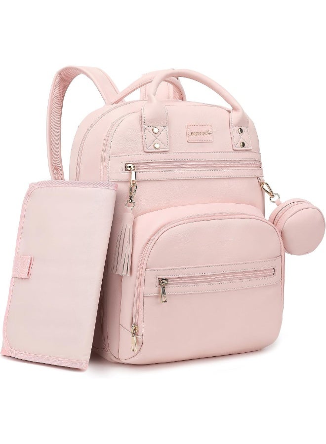 Vegan Leather Diaper Bag Backpack - Image 1